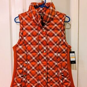Tommy Hilfiger Red Plaid Quilted Vest